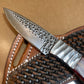 FX-082 PINE CONE HANDLE HAMMERED D2  STEEL BLADE KNIFE