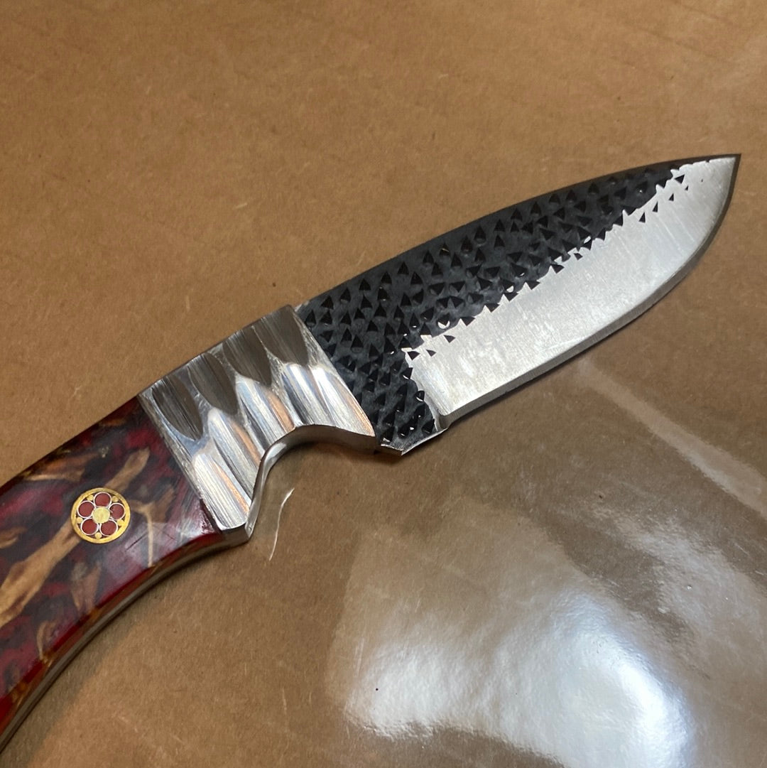 FX-082DP PINE CONE HANDLE HAMMERED D2  STEEL BLADE KNIFE