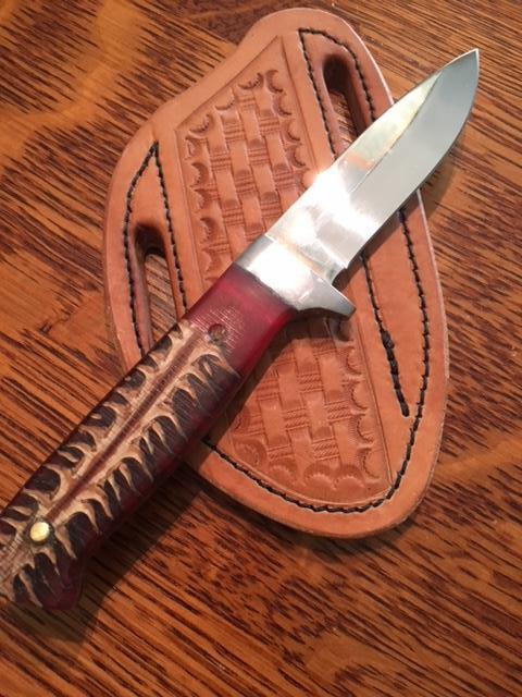 FX-124 PINE CONE HANDLE 440c STEEL BLADE KNIFE