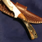FX-092 RAM HORN HANDLE DAMASCUS SKINNING KNIFE