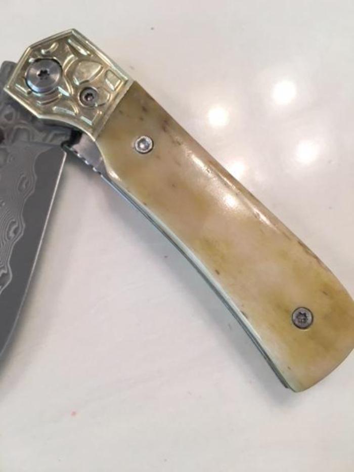 FD-004 Bone Handle Folding Knife