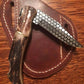FD-056 Stag Horn Handle Folding Knife with Stainless steel blade