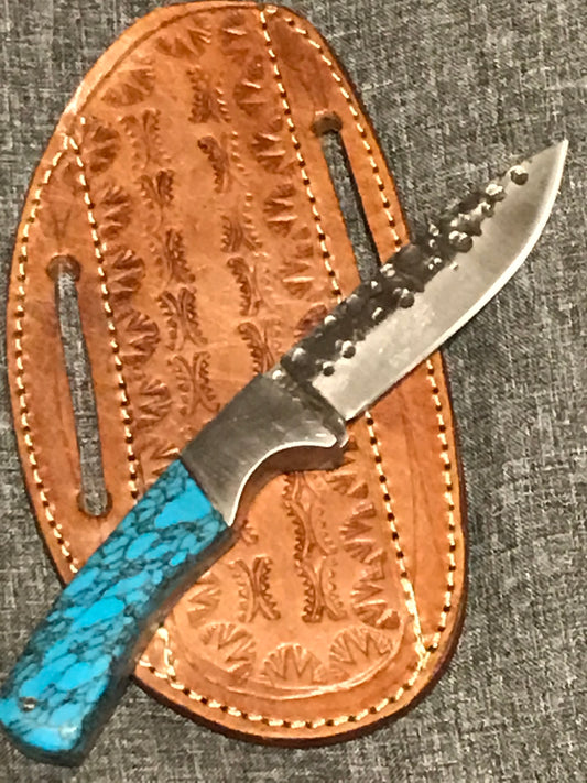 FX-114 Turquoise Handle 440c  steel Small Hunting Knife